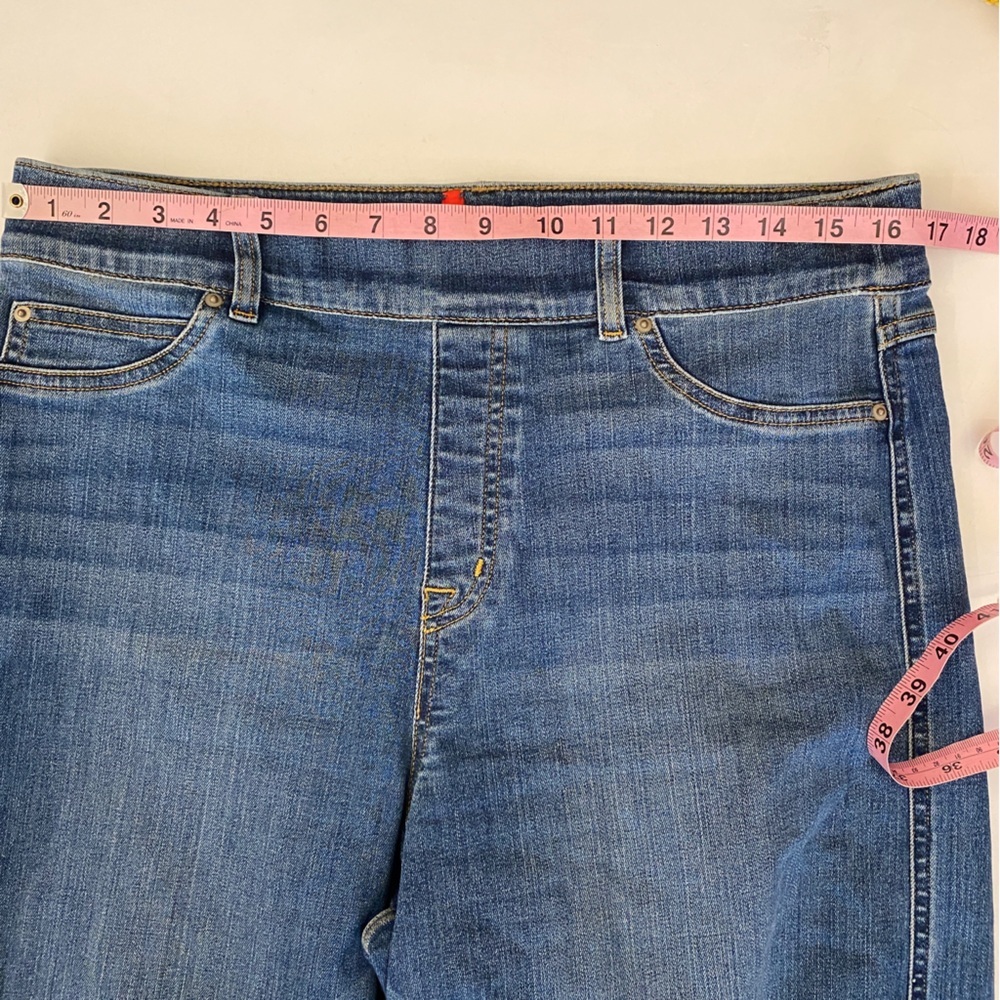 Spanx || Wide Leg Jeans Pull On Front Seam‎ Blue XL - Picture 6 of 8